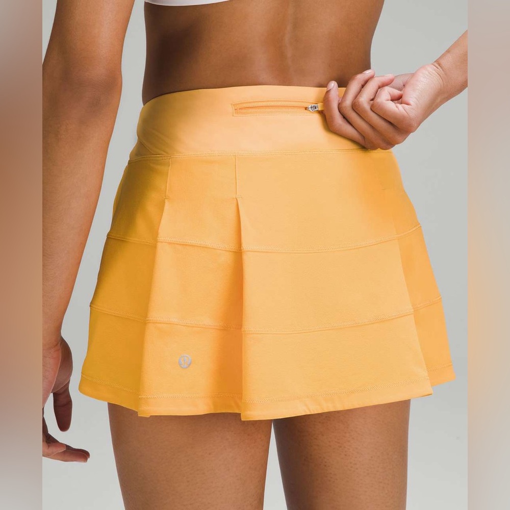 Lululemon Pace Rival Mid-Rise Skirt Long 14.5” Mango Dream Size 12 Tennis Run